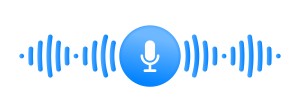Audio grafische Welle mit stilisiertem Mikrofon